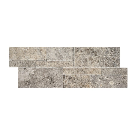 Msi Silver Travertine Splitface Ledger Panel 9'' x 24'' Travertine Wall Tile, 3PK ZOR-PNL-0166